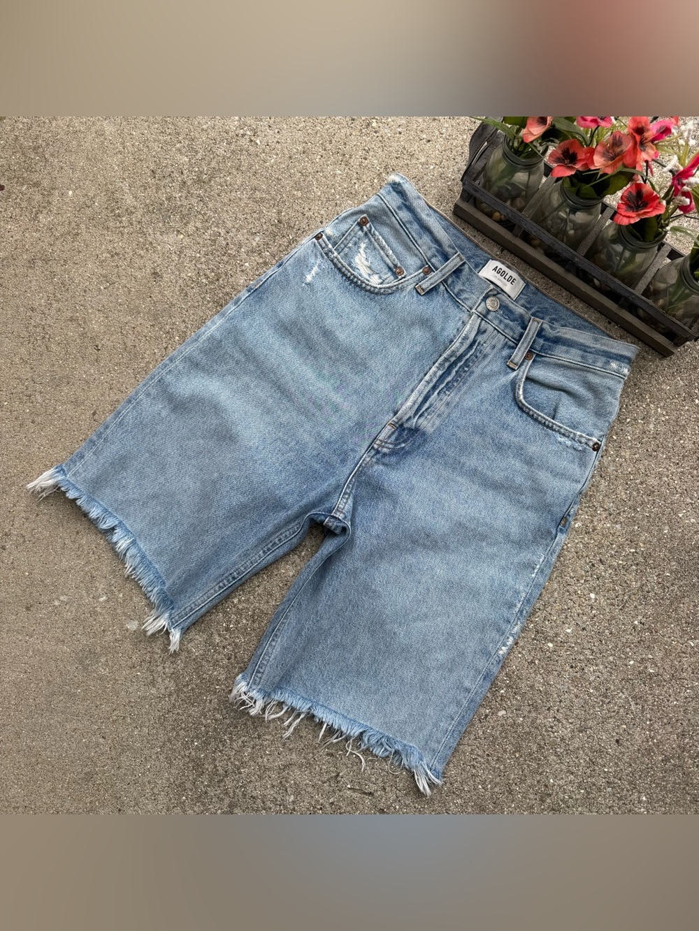 Agolde High Rise Jean Shorts Size 26